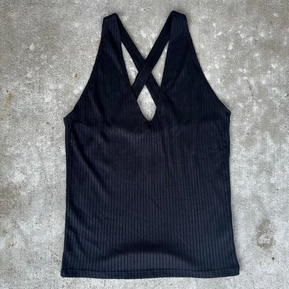 Black AEMI + Co ribbed tank top
